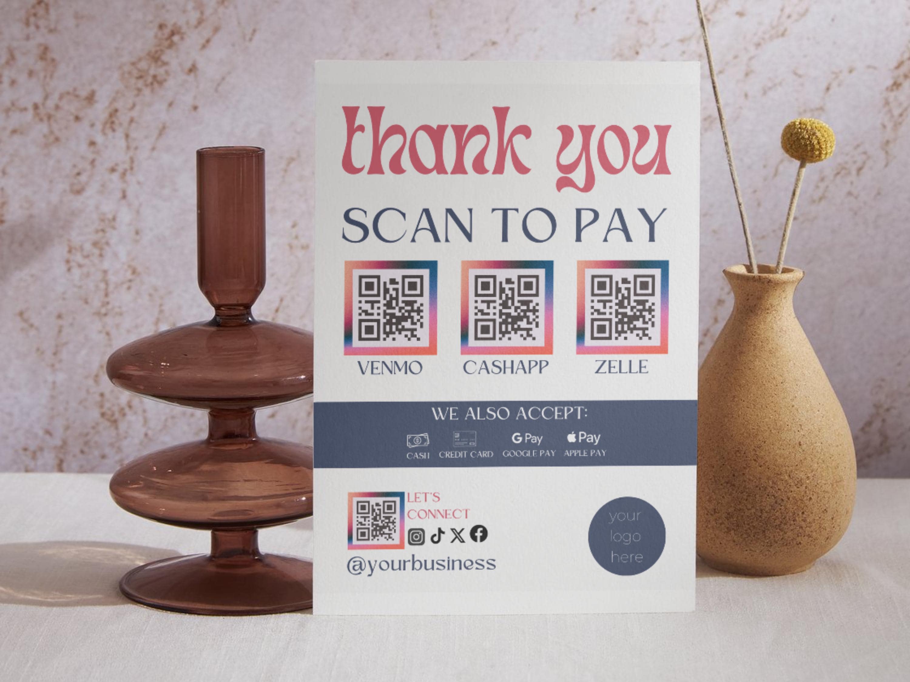 Editable Qr Permit Scan Editable QR Code Sign for Small Business, Scan to Pay QR Code, Scan to ...