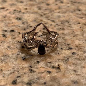 Y2K Silver Spider Arachnid Gothic Grunge Adjustable Edgy Ring I Gift for Her Anniversary 2000s Cute E-Girl Jewelry