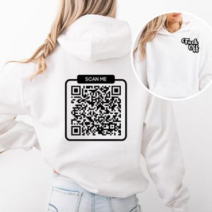 Fu<k Off QR-Code Kapuzenpullover