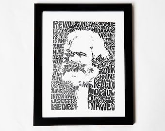 Karl Marx Silkscreen Print | 10 x 14 | Hand Printed Silkscreen Screenprint Poster Wall Art