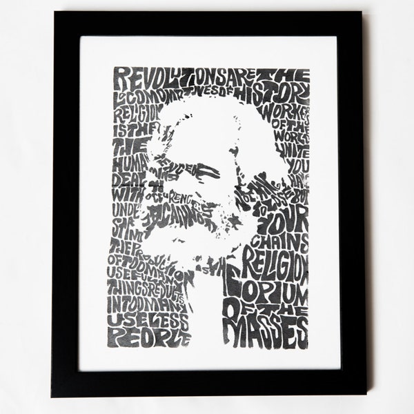 Karl Marx Silkscreen Print | 10 x 14 | Hand Printed Silkscreen Screenprint Poster Wall Art