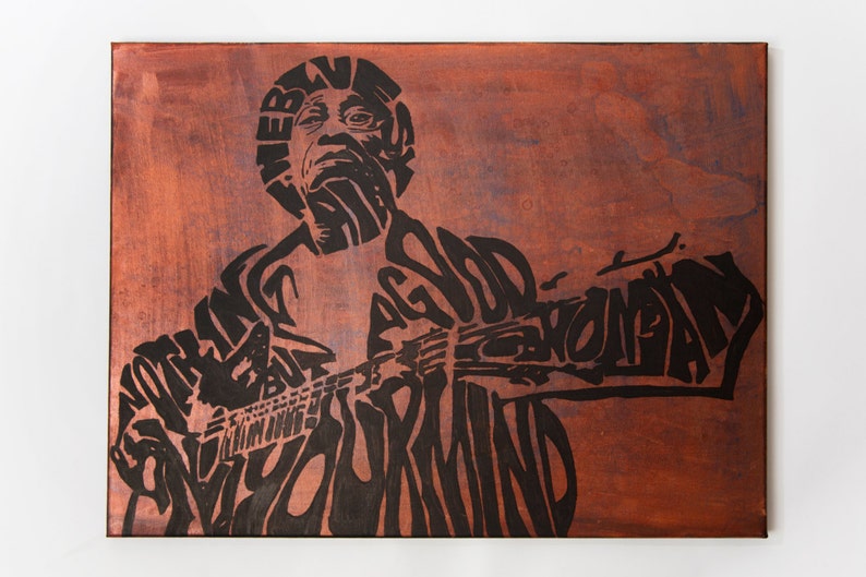 Mississippi John Hurt Good Woman Painting 18 x 24 Civil Disobedience Company image 1