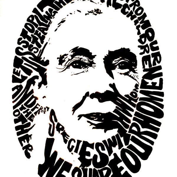 Jane Goodall T-shirt | Hand Printed Silkscreen Screenprint Graphic Tee Quote