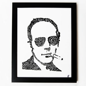 Hunter S Thompson | 10 x 14 | Hand Printed Silkscreen Screenprint Poster Wall Art
