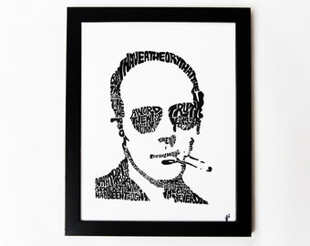 Hunter S Thompson | 10 x 14 | Hand Printed Silkscreen Screenprint Poster Wall Art