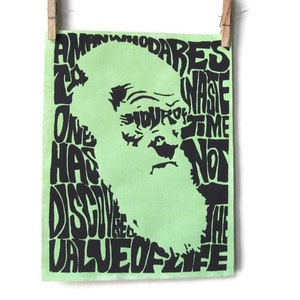 Charles Darwin Poster Print | 8.5 x 11 | Hand Printed Silkscreen Screenprint Poster Wall Art