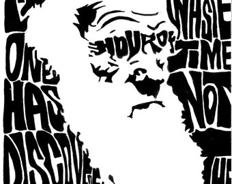 Charles Darwin Silkscreen Print | 10 x 14 | Hand Printed Silkscreen Screenprint Poster Wall Art