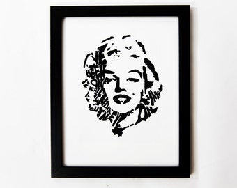 Marilyn Monroe Art Print | 10 x 14 | Hand Printed Silkscreen Screenprint Poster Wall Art