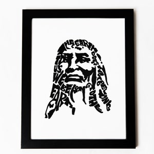 Chief Seattle Art Print | 10 x 14 | Hand Printed Silkscreen Screenprint Poster Wall Art