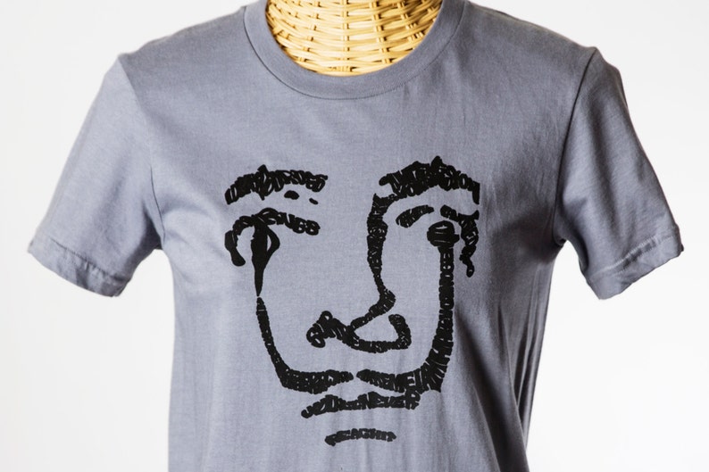 Salvador Dali T-shirt HAnd Printed Silkscreen Screenprint Graphic Tee Quote image 4