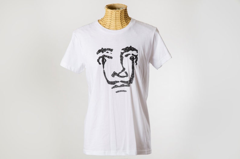 Salvador Dali T-shirt HAnd Printed Silkscreen Screenprint Graphic Tee Quote image 1