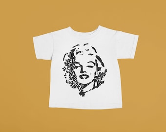 Marilyn Monroe Baby or Kids Tshirt | Hand printed graphic tee unisex toddler baby kid