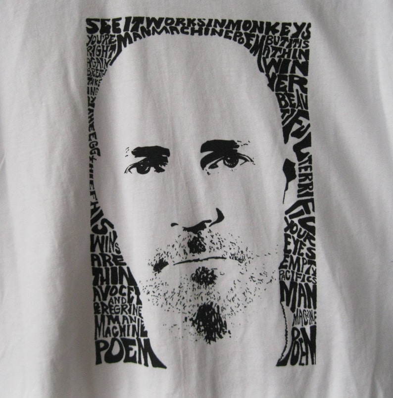 Gord Downie Tragically Hip T-shirt HAnd Printed Silkscreen Screenprint Graphic Tee Quote image 3