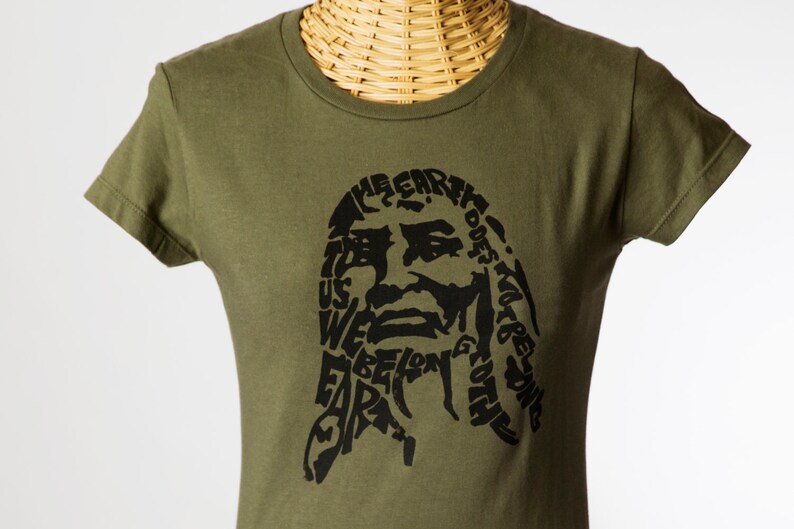 Chief Seattle T-shirt | HAnd Printed Silkscreen Screenprint Graphic Tee Quote image 4