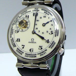 Ω OMEGA World Time Swiss High-Grade Gents Oversized wristwatch *SERVICED* 1920s