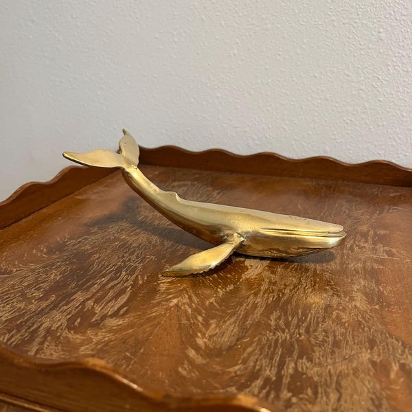 Vintage Brass Whale