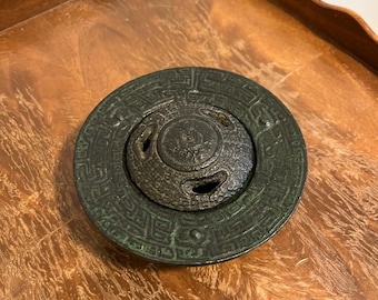 Vintage Chinese Cast Iron Incense Burner for Cone or Stick Incense