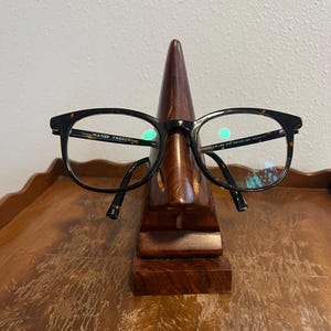 Vintage Hand Carved Solid Wood Eyeglass Stand, Nose Shape Eyeglass Holder/Stand