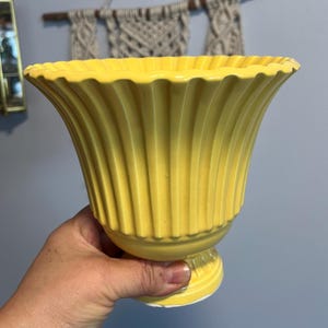 Vintage Miramar of California Pottery Planter in Canary Yellow 1950s-1960s