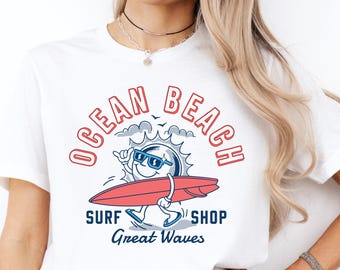 Ocean Beach San Diego T-Shirt, Surfing Graphic Tee