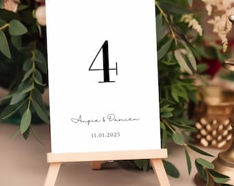 Minimalist Wedding Table Numbers - Modern Table Numbers - Canva Table Numbers - Reception Table Number Template
