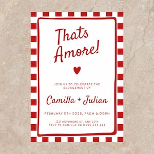 That&#39;s Amore Engagement Party Invitation Template Italian Bridal Shower Invite Whimsical Italian Theme, Printable Party Invite Edit on Canva