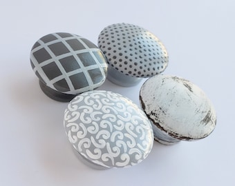 Wood Drawer Knob, Single Knob, Farmhouse knobs, Modern Farmhouse, Cottagecore, Neutral Pulls, Gray and White, Neutal Decor, Farmhouse