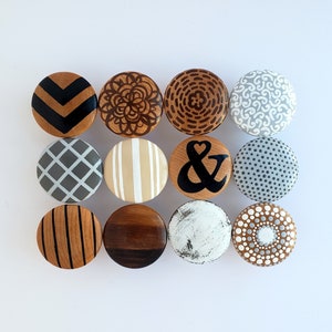 Wood Drawer knob, single knob, farmhouse knobs, modern farmhouse, knobs, boho, hardware, drawer pulls, neutral pulls, you choose designs