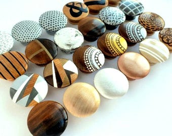 Hand-Painted Wood Drawer Knob: Modern, Boho, and Neutral Decor