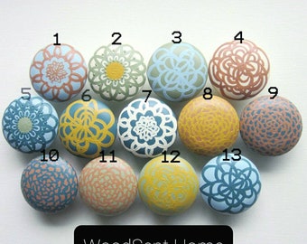 Wood Drawer knob, single knob, home decor knobs, extra large knobs,  hardware, dresser knobs, farmhouse, boho, floral, drawer pulls