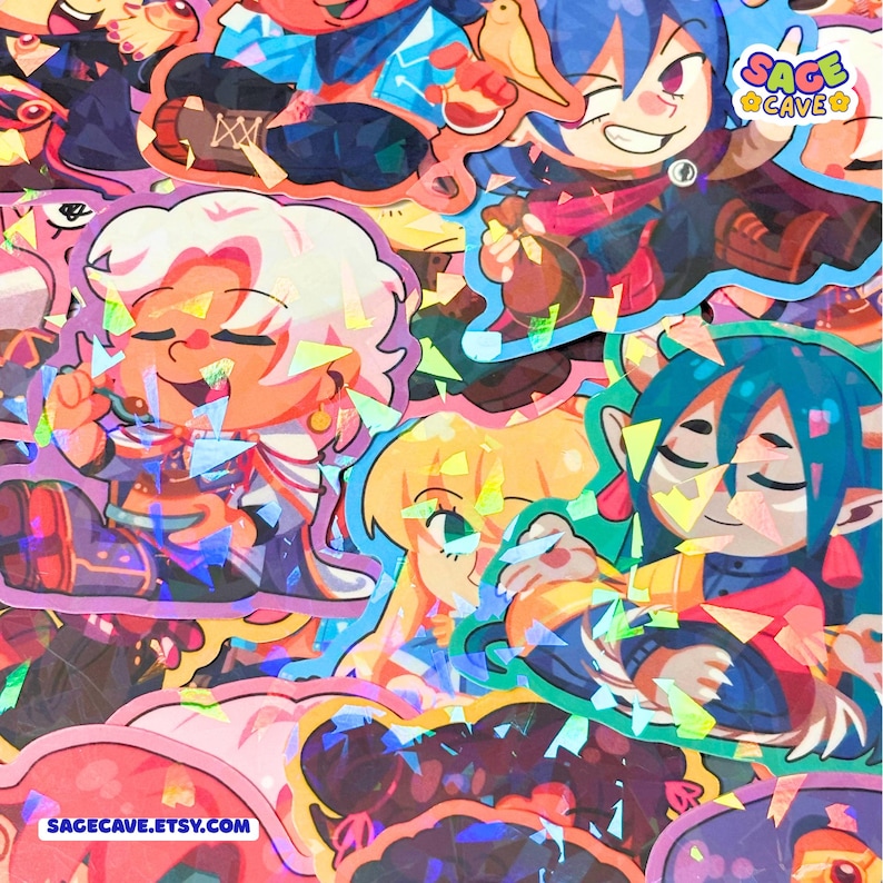 Fields of Mistria Chibi Stickers - 2.5" w/ Broken Glass Holo - By SageFelix - FAN MERCH image 5
