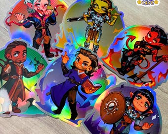 Baldur's Gate III Origins - Holographic Stickers - FAN MERCH