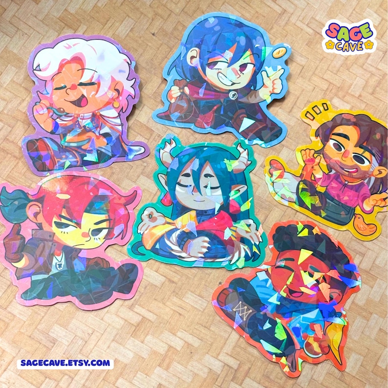Fields of Mistria Chibi Stickers - 2.5" w/ Broken Glass Holo - By SageFelix - FAN MERCH image 4