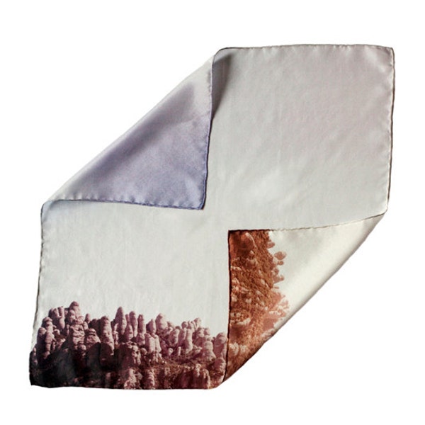 Sierra 4 - 43x43 Silk scarf - Digital printed - Hand stitched