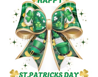 St Patrick's Day Bows | Bundle of 21 | Shamrock PNG (Digital Download)