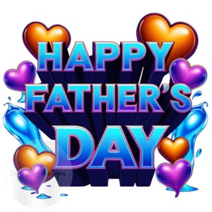 Fête des pères coeurs sublimation PNG Clipart, téléchargement numérique bleu, conception 300 DPI Feliz Día del Padre