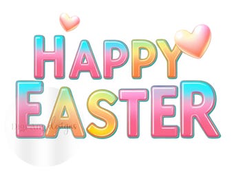 Easter Hearts PNG Digital Download | 300 dpi High-Quality Easter Graphics & Clipart for Crafts