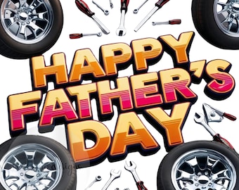 Father's Day Car Clipart: Yellow PNG Sublimation Design (Digital Download)