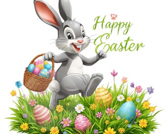 Easter Bunny Basket Bundle of 5 PNGs | Digital Download | Canasta de Conejito de Pascua