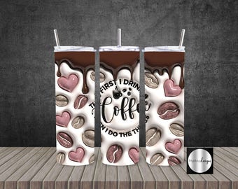 Tumbler 20oz Skinny Wrap Coffee | PNG Sublimation Digital Download