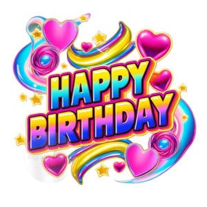 Happy Birthday Sublimation Digital Download PNG Design, 300 DPI Artwork for Crafting & Print Projects