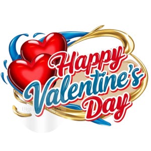 Red Hearts Valentines Day PNG: Printable Art, Sublimation Design (Digital Download)