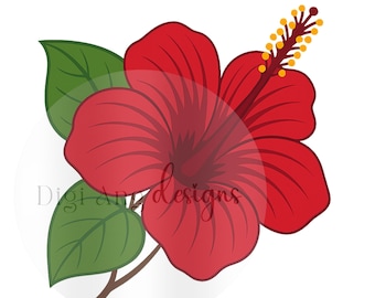 Flower Red Maga Watercolor Sublimation Digital Download PNG 300 dpi | Flor Maga