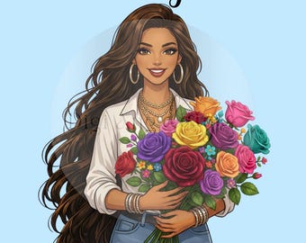 Musical Animated Digital Download ECard - Happy Birthday Latina Flowers - Fully Editable on Canva (open on PC or laptop first)