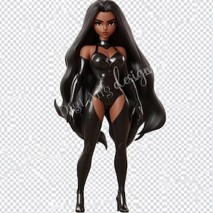 Avatar Doll Art of Hispanic Super Hero Girl 3, téléchargement numérique par sublimation PNG, Art mignon pour les collectionneurs, 300 dpi