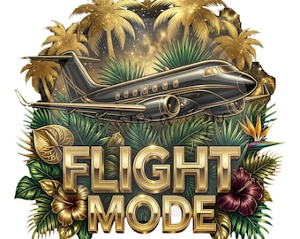 Flight Mode Vacation PNG Clipart | Sublimation Design (Digital Download)