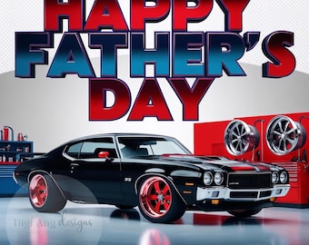 Father's Day Car Sublimation PNG: Feliz Día del Padre Clipart (Digital Download)