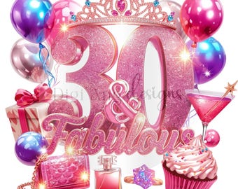 30th Birthday Clipart | Feliz Cumpleaños (Digital Download)