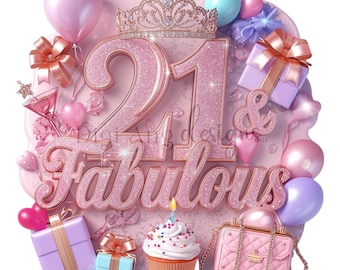 21st Birthday Clipart | Feliz Cumpleaños (Digital Download)