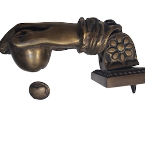 Brass Hand Fist Ball Fingers 14cm Very heavy door knocker BANGER 5.1/2″ Vintage Old Style Solid Pure Brass Hollow rustic up and down